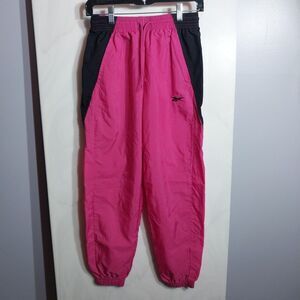Reebok Pink & Black Track Pants Joggers Women’s Small Y2K Athleisure